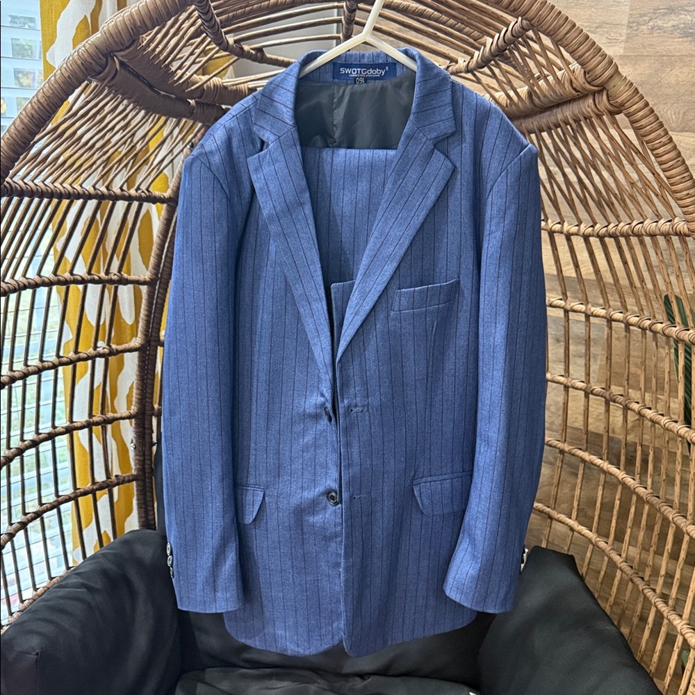 Men's Blue Pinstripe Blazer